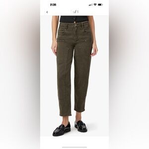 PAIGE olive/ army green barrel pants
